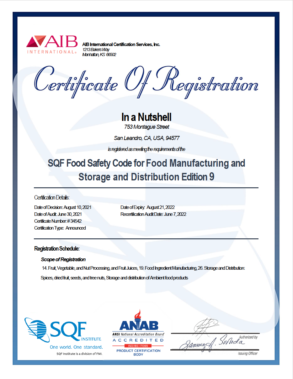 SQF Certificate
